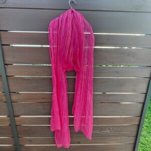 Oversized Fuchsia Scarf Wrap | 120" x 36" | Pop of Color Statement Piece‎